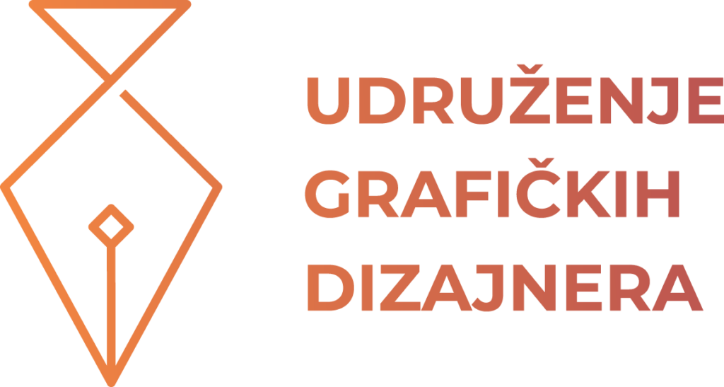 Logo Udruženja Grafičkih Dizajnera koji prati tekst "O nama"